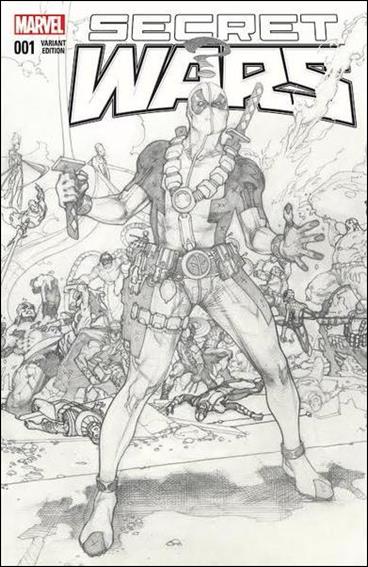 Secret Wars issue 1-SI Simone Bianchi Forbidden Planet Sketch Cover