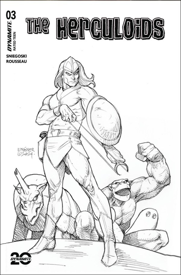 Herculoids (2025) issue 3-J Joseph Michael Linsner B&W 1:10 Cover