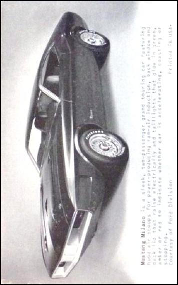 Sports Cars (1970) (Base Set) card 16 Ford Mustang Milano