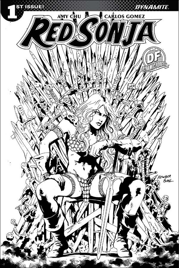 Red Sonja (2017) issue 1-N Kewber Ball Dynamic Forces Exclusive B&W Cover