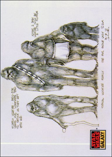 Star Wars Galaxy: Series 1 (Base Set) card 19 "Typical Wookiee Family"