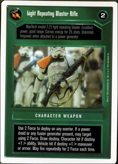Star Wars: Premiere Unlimited (Base Set) card 158 Light Repeating Blaster Rifle