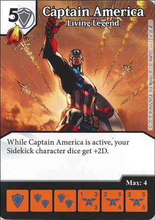 Marvel Dice Masters Avengers Infinity Campaign Box  card 13 Captain America: Living Legend