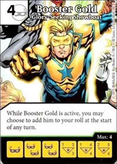 DC Comics Dice Masters Justice League  card 80 Booster Gold - Glory-Seeking Showboat