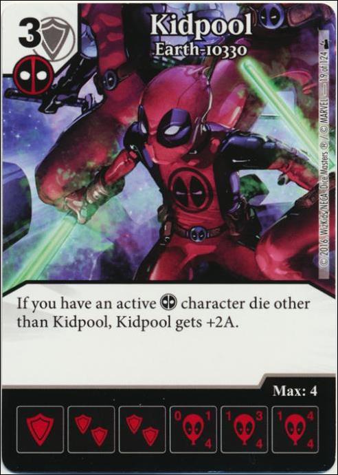 Marvel Dice Masters Deadpool card 19 Kidpool: Earth 10330