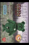 Beanie Babies Series 1 (Birthday or Rookie Subset) card 32-D Erin The Bear Gold Lettering 1/150