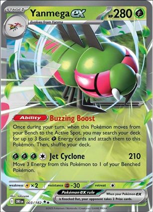 Pokemon: Scarlet & Violet - Destined Rivals card 003/182 Yanmega EX (Holofoil)