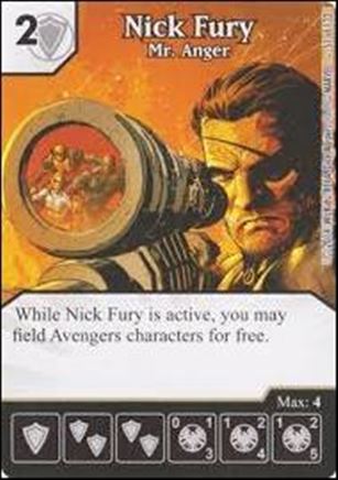 Marvel Dice Masters Avengers vs. X-Men  card 51 Nick Fury: Mr. Anger