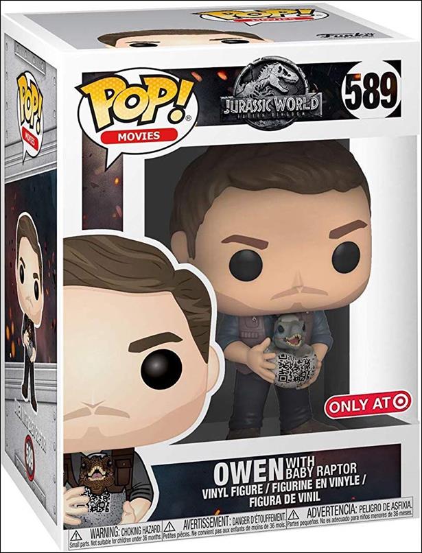 POP! Movies figure 589 Owen with Baby Raptor Target Exclusive