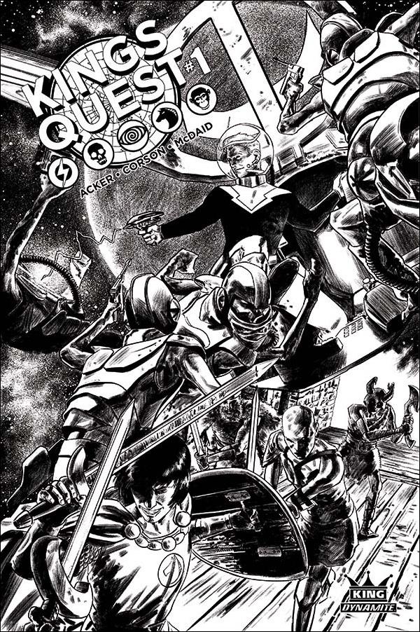 Kings Quest issue 1-H Colton Worley 1:25 Black & White Cover