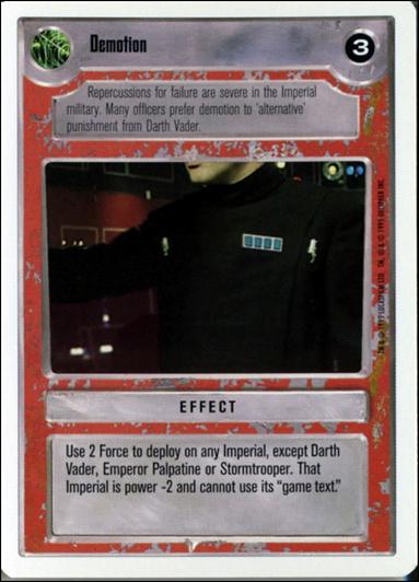 Star Wars: Premiere Unlimited (Base Set) card 208 Demotion