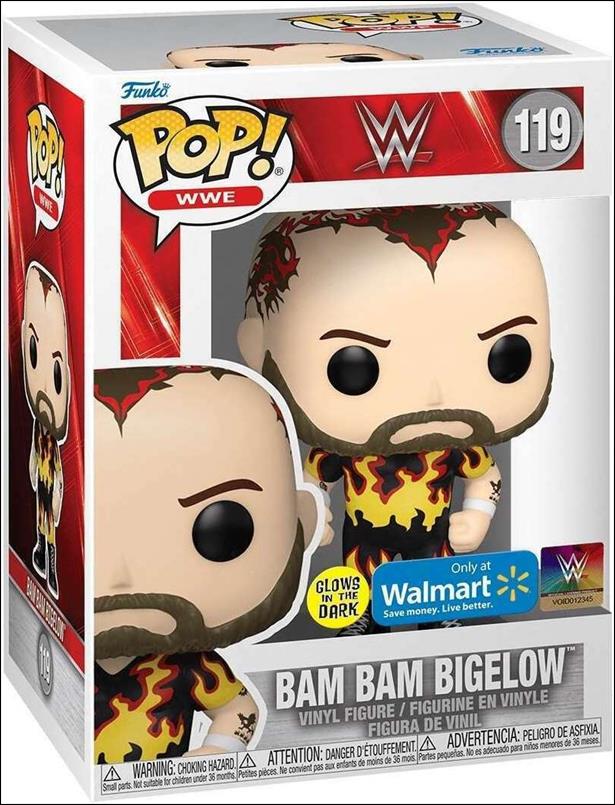 POP! WWE figure 119 Bam Bam Bigelow (GITD) Walmart Exclusive
