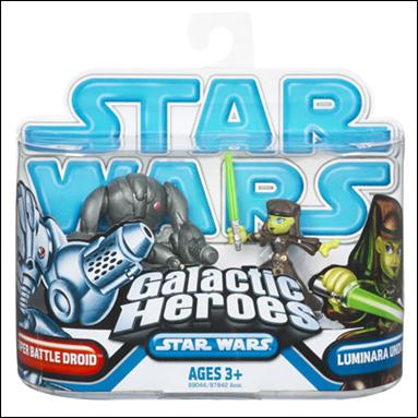 Star Wars: Galactic Heroes figure 74 Super Battle Droid and Luminara Unduli
