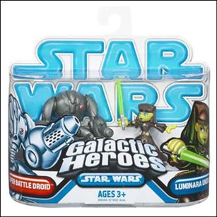 Star Wars: Galactic Heroes figure 74 Super Battle Droid and Luminara Unduli