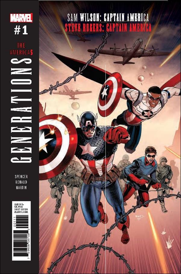 Generations: Sam Wilson Captain America & Steve Rogers Captain America issue 1 Paul Renaud Cover