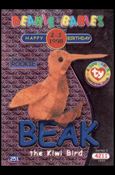 Beanie Babies Series 2 (Birthday or Rookie Subset) card 251 Beak the Kiwi Bird Blue Lettering