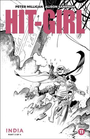 Hit-Girl Season Two issue 11-B Declan Shalvey Black and White Cover