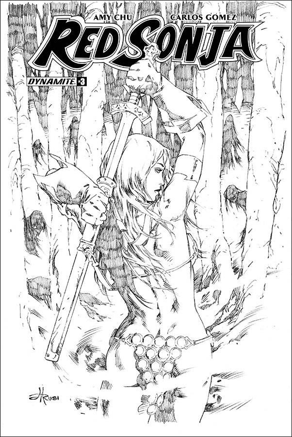 Red Sonja (2017) issue 3-H Mel Rubi B&W Cover