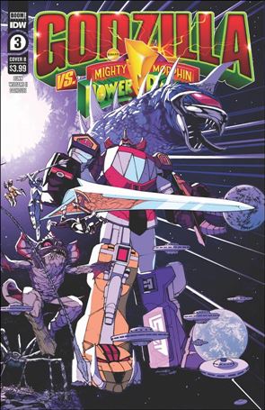 Godzilla vs the Mighty Morphin Power Rangers issue 3-B Alex Sanchez Wraparound Cover