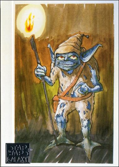 Star Wars Galaxy: Series 1 (Factory Base Set) card 32 Yoda As Gremlin