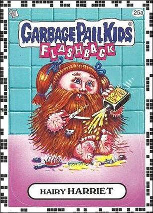 Garbage Pail Kids: Flashback Series 2 (White Border Base Set) card 25a Hairy Harriet