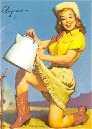 Elvgren's Calendar Pinups (Base Set) card 19 Tops in Service