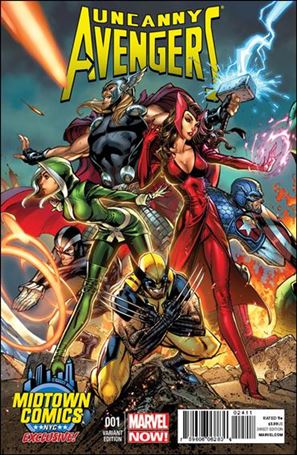 Uncanny Avengers (2012) issue 1-P J. Scott Campbell Midtown Comics Connecting Cover