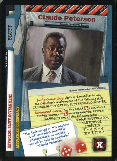 X-Files: The Truth Is Out There (Base Set) card XF97-0098v2 Claude Peterson