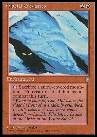 Magic the Gathering: Ice Age (Base Set) card 187 Glacial Crevasses