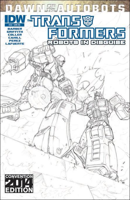 Transformers: Robots in Disguise (2012) issue 30-D Guido Guidi Botcon 2014 B&W Cover