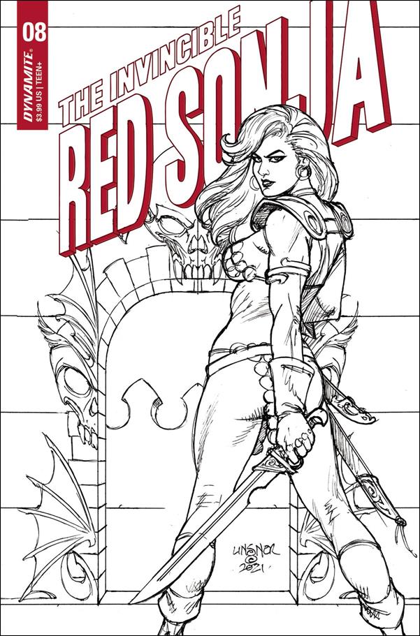 Invincible Red Sonja issue 8-R Joseph Michael Linsner 1:25 Black & White Cover