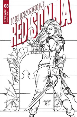 Invincible Red Sonja issue 8-R Joseph Michael Linsner 1:25 Black & White Cover