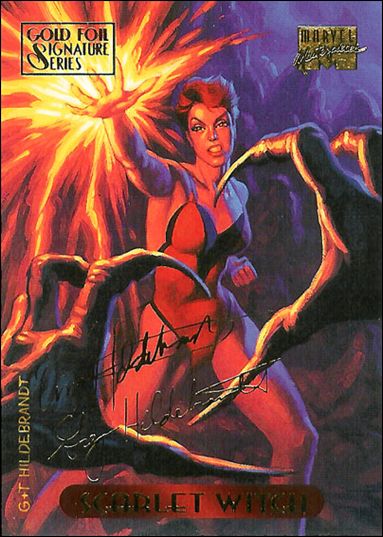 1994 Marvel Masterpieces (Gold-Foil Signature Parallel Base Set) card 105 Scarlet Witch