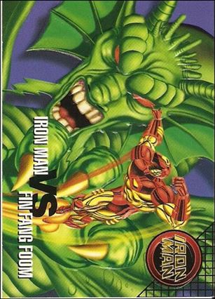 Marvel Vision (Base Set) card 97 Iron Man vs Fin Fang Foom