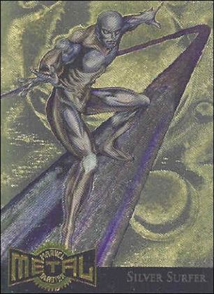Marvel Metal (Metal Blasters Subset) card 11-B Silver Surfer (Gold Foil)
