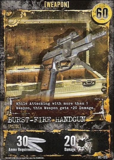 Resident Evil: Alliance (Base Set) card WE-010 Burst-Fire Handgun (Pistol)