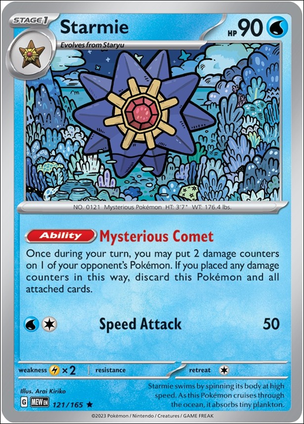 Pokemon: Scarlet & Violet - 151 (Base Set) card 121/165 Starmie (Holofoil)