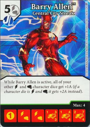 DC Comics Dice Masters Green Arrow and The Flash card 42 Barry Allen: Central City Streak
