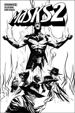 Masks 2 issue 8-F Jae Lee 1:20 Black & White Cover