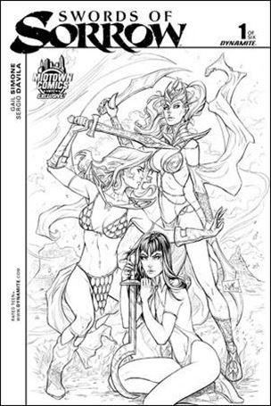 Swords of Sorrow issue 1-SE Nei Ruffino Midtown Comics Black & White Cover