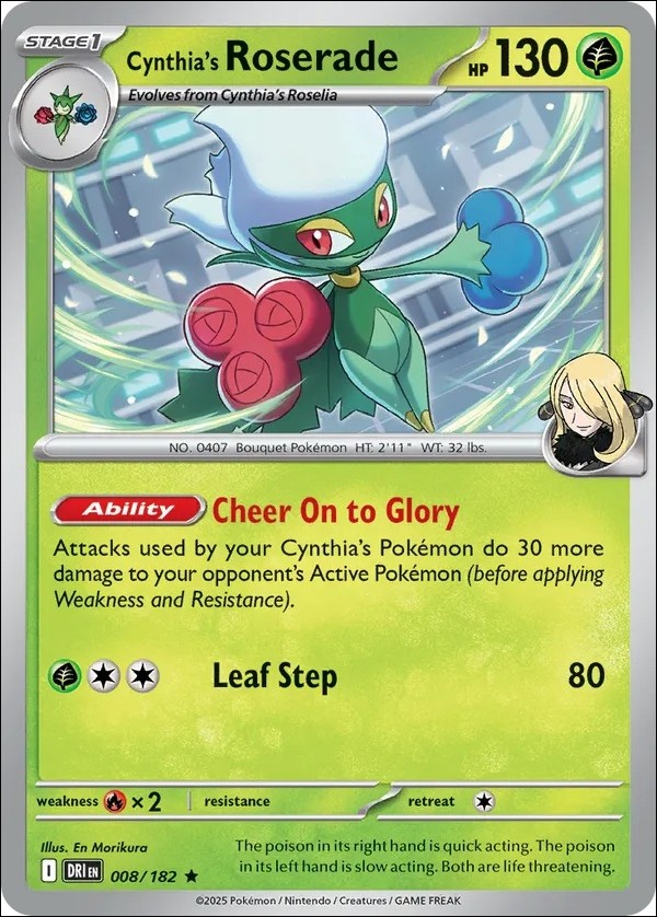 Pokemon: Scarlet & Violet - Destined Rivals card 008/182 Cynthia's Roserade