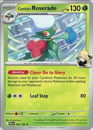 Pokemon: Scarlet & Violet - Destined Rivals card 008/182 Cynthia's Roserade