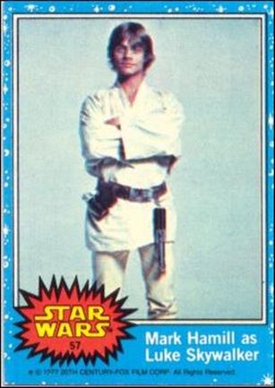 Star Wars: Series 1 (Base Set) card 57 Mark Hamill as Luke Skywalker