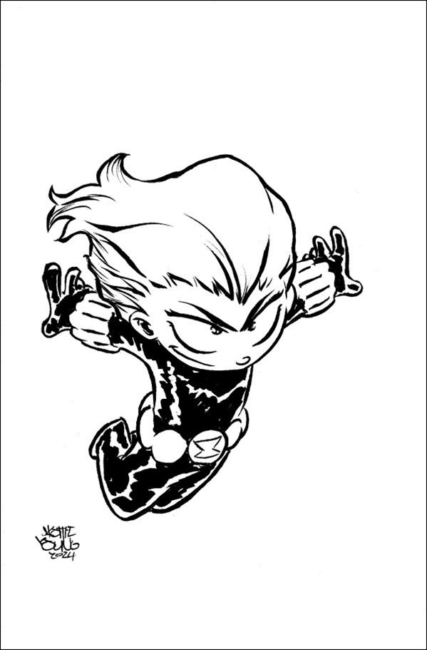 Black Widow & Hawkeye issue 4-C Skottie Young 1:50 B&W "Big Marvels" Cover