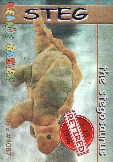 Beanie Babies Series 1 (Retired Beanies Subset) card 20 Steg the Stegasaurus Red Lettering