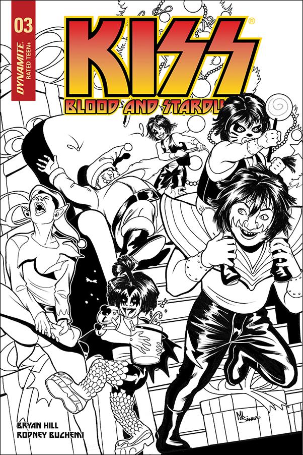 Kiss: Blood and Stardust issue 3-G Maria Sanapo 1:30 Black & White Cover