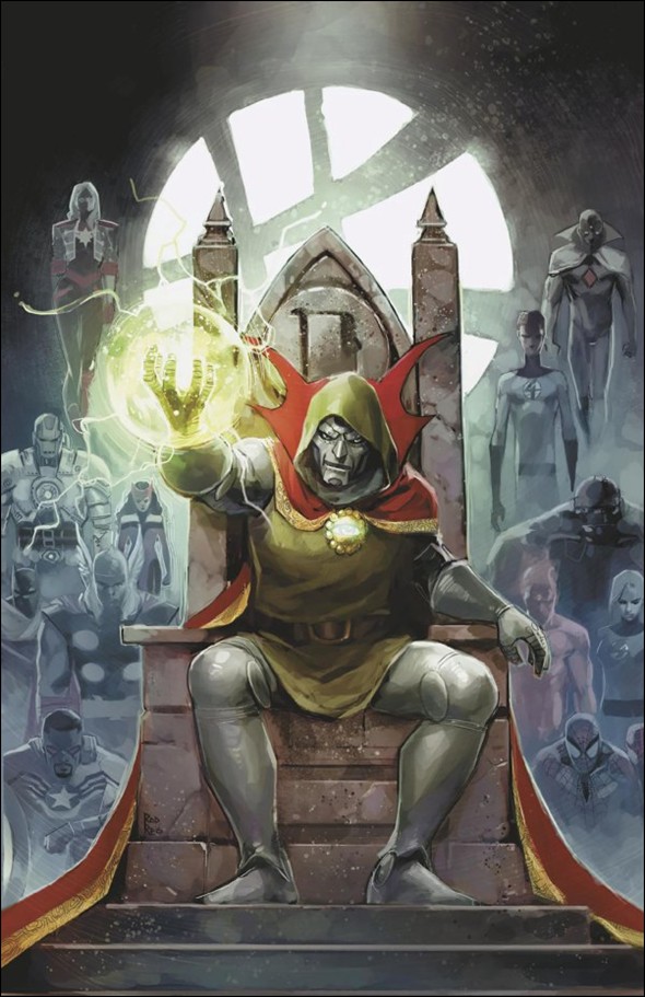 One World Under Doom issue 1-Q Rod Reis Virgin 1:25 Cover (Second Printing)