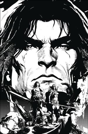 Conan: Battle of the Black Stone issue 4-D Mike Deodato Jr. B&W Virgin Cover