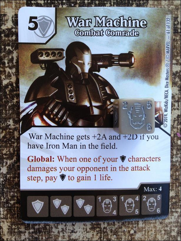 Marvel Dice Masters Avengers vs. X-Men  card 61 War Machine: Combat Comrade