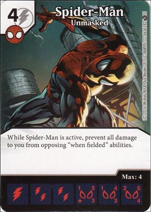 Marvel Dice Masters Civil War card 66 Spider-Man: Unmasked